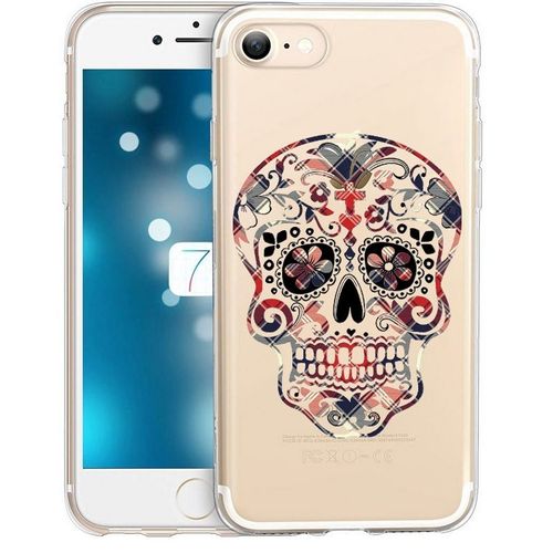 Coque Iphone 7 Plus 8 Plus Mort Mexicaine Tartan Rouge