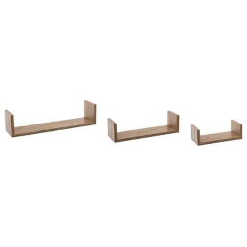 Lot De 3 Étagères Murales "Bord" 42cm Chêne Naturel