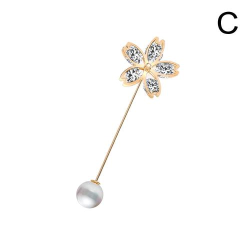 Lc-12 Corsage Grande Broche En Metal Pull Chale Perle Cristal 2 U P3u4 Lc-12