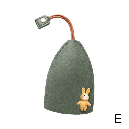 Rabbit Etui Creatif En Cuir Pu Pour Cle De Voiture De Grande Capacite Porte-Cles De Voiture Green Yellow Rabbit