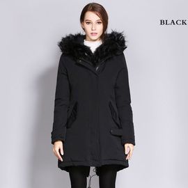 doudoune noir fourrure femme