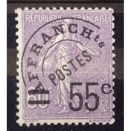 Préoblitéré Semeuse Lignée 55c / 60c Violet (Superbe N° 47) Obl - Cote 70,00 - France Année 1922 - N26739
