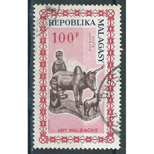 Madagascar, Timbre Poste Aérienne. Art Malgache 1964 Oblitéré N° 96