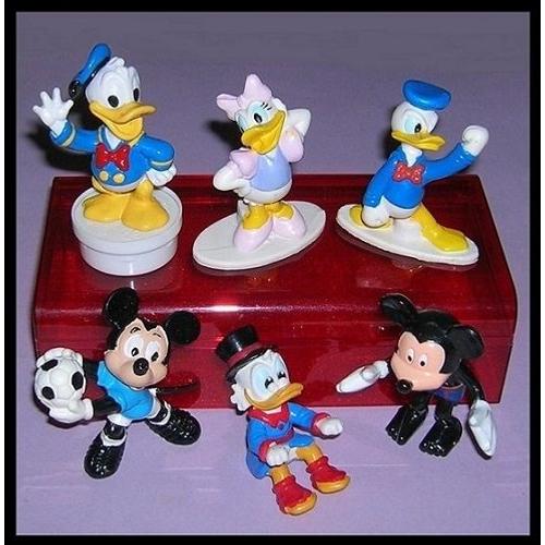 1 Lot De 6 Figurines ( Donald, Daisy, Mickey, Picsou ) Disney, En Pvc, Année 1980