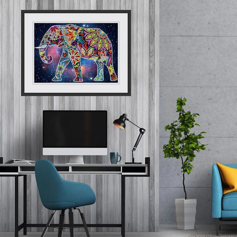 Kit De Mosaque Lumineuse D'lphants, Peinture Diamant, Bro... - 4