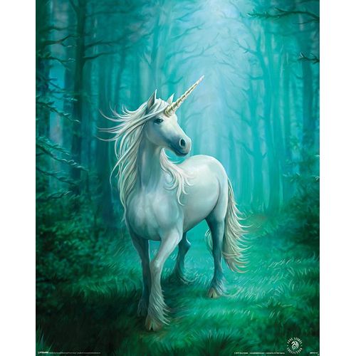 Anne Strokes - Forest Unicorn - 40x50cm - Affiche / Poster Envoi En Tube