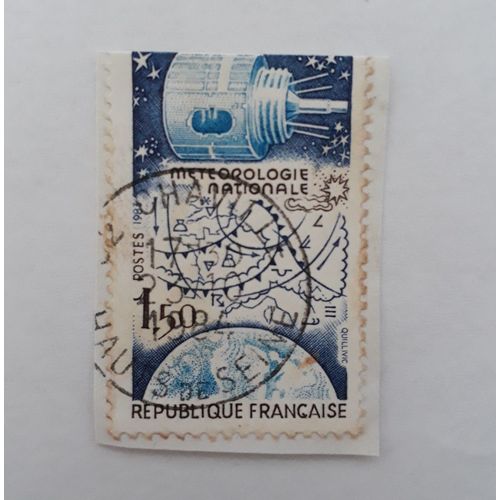 Timbre Météorologie Nationale Satellite Carte Météo 1983