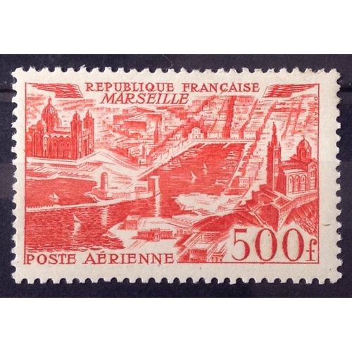 Vues De Grandes Villes - Marseille 500f Rouge (Impeccable Aérienne N° 27) Neuf** Luxe (= Sans Trace De Charnière) - Cote 77,00 - France Année 1949 - N26879