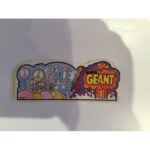 Autocollant Peace Super Géant ( 10 X 5 Cm Années 70 )
