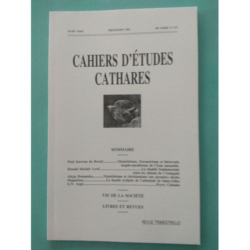 Cahiers Etudes Cathares- N°133- Printemps 1992-