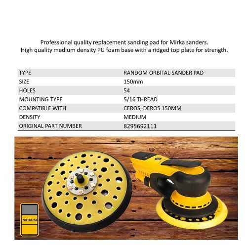 Ponceuse Orbitale Aléatoire Pour Mirka Ceros Deros, 150Mm, 54 Trous, 1 Pièce 9109-May14A07073