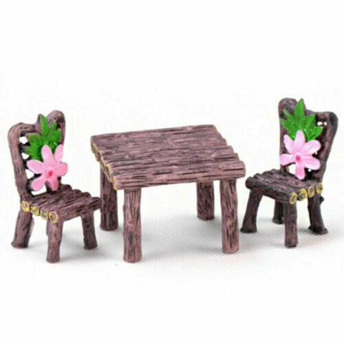 Ensemble De Table Et Chaise Miniature, Ornements Pour Maison De Poupée, Jardin Féerique, Diy 9109-May14a07225
