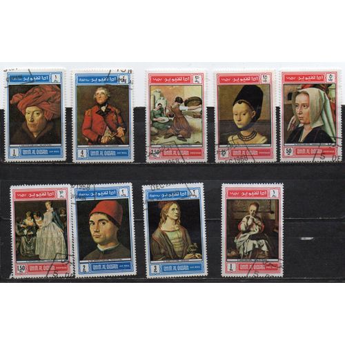 Emirats Arabes Unis (Umm Al Qiwain)- Lot De 9 Timbres Oblitérés- Tableaux