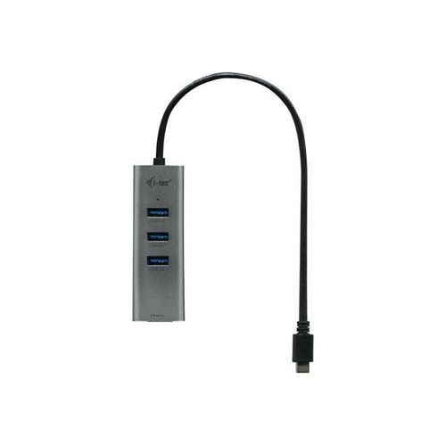 i-Tec USB-C Metal 3-Port - Concentrateur (hub) - 3 x SuperSpeed USB 3.0 + 1 x 10/100/1000 - de bureau