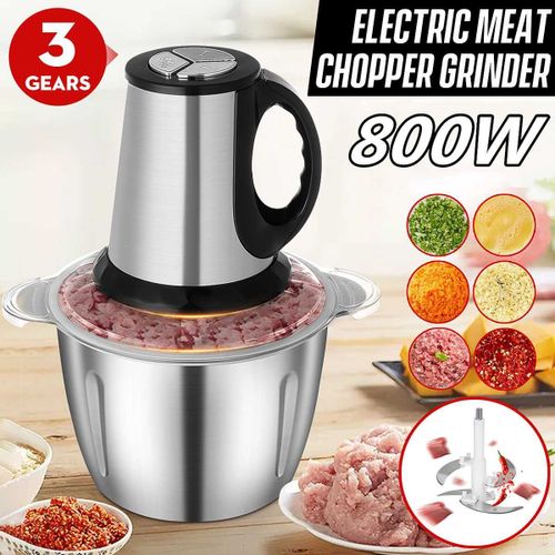 Hachoir À Viande Électrique En Acier Inoxydable/Verre, 3 Vitesses, Broyeur Automatique, Robot Ménager, 3L/2L 9109-May14A11301