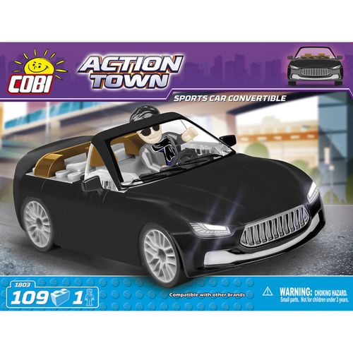 Voiture De Sport Cabriolet Noire - 109 Pièces - 1 Figurine Cobi