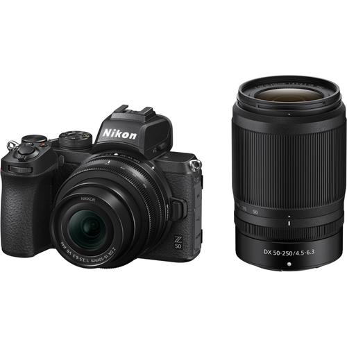 NIKON Z50 hybride 20.9 mpix Noir TWIN KIT NIKKOR Z DX 16-50MM F3.5-6.3 VR NIKKOR Z  + objectif DX 50-250MM F4.5-6.3 VR