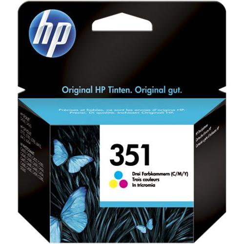 HP 351 - 3.5 ml - couleur (cyan, magenta, jaune) - originale - cartouche d'encre - pour Deskjet D4260; Officejet J5730, J5780; Photosmart C4480, C4580