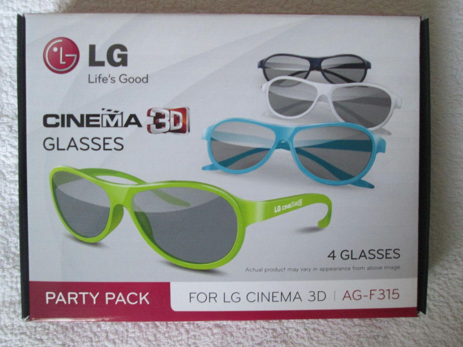 Lunettes CINEMA 3D LG, Party Pack composé de 4 paires de lunettes  originales et colorées