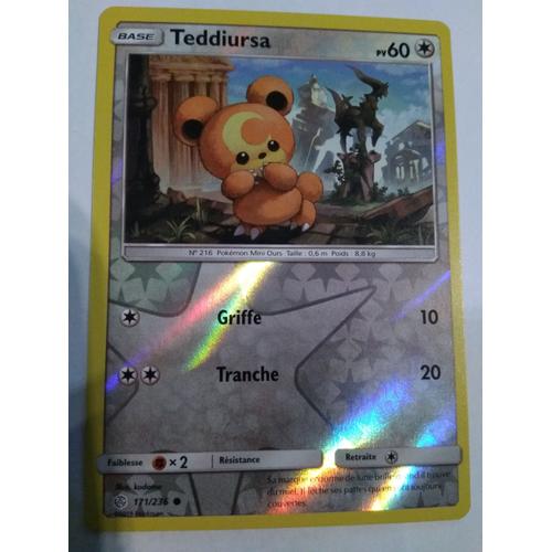 Carte Pokémon Francaise Reverse 171/236 Teddiursa Éclipse Cosmique