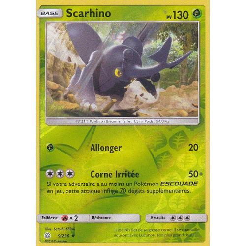 Carte Pokemon - Scarhino - 9/236 - Reverse - Brillante - Edition Sl12 Eclipse Cosmique - Vf