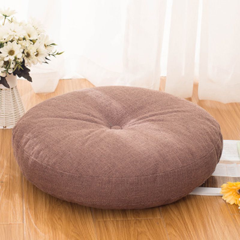 Coussin Rond En Lin De Style Japonais, Coussin Tatami Doux E... - 2