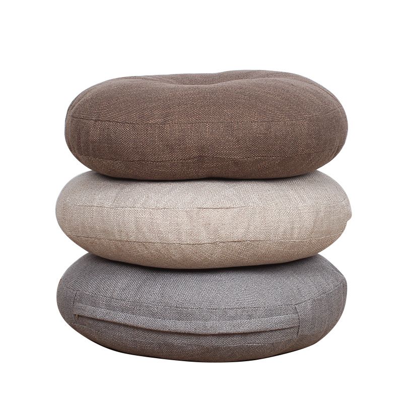 Coussin Rond En Lin De Style Japonais, Coussin Tatami Doux E... - 4