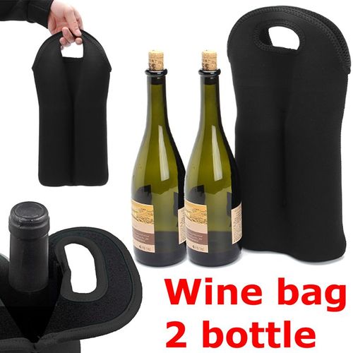 Housses Pour Bouteilles De Vin, Sac De Transport De 2 Bouteilles De Boisson/Vin/Bière, Sac En Néoprène Isolé, Fourre Tout, Étui Isotherme Pour Fête D' 9109-May14A19189