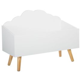 Coffre De Rangement Enfant Nuage - Longueur 58 Cm - Blanc