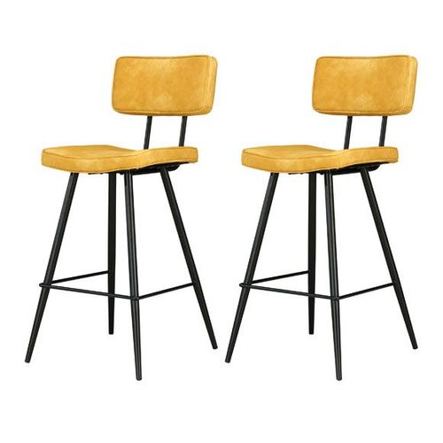 Chaise De Bar Mi-Hauteur Texas Jaune 65 Cm (Lot De 2)