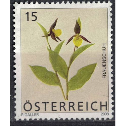 Autriche 2008 Sans Gomme Used Flower Fleur Cypripedium Calceolus Sabot De Vénus