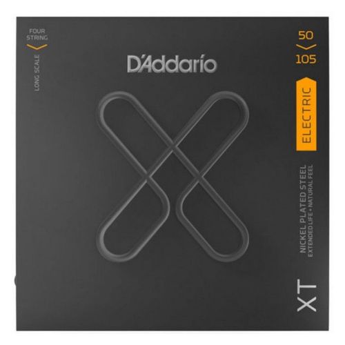 D'addario Xtb50105 - Jeu Guitare Basse Xt Plaqué Nickel - Medium, Long Scale, 50-105