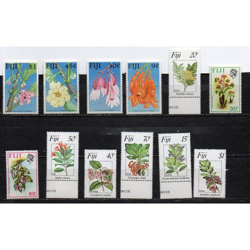 Fidji- Lot De 12 Timbres Neufs - Plantes- Fleurs