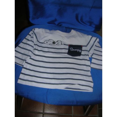 T-Shirt Manches Longues Snoopy 12 Mois.
