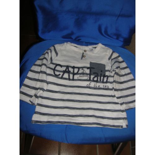 T-Shirt Manches Longues Captain 12 Mois.