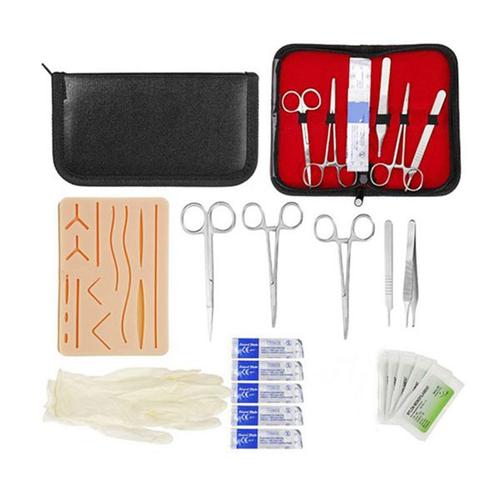 Kit De Formation À La Suture De La Peau 26 En 1, Coussin En Silicone, Ciseaux À Aiguille Souples Et Faciles À Utiliser, Kit De Ressources Pédagogiques 9109-May14A24262