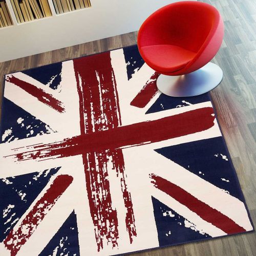 Tapis Enfant 140x200 Rectangle Tissé Rouge Lyn1 U.J.Cintage