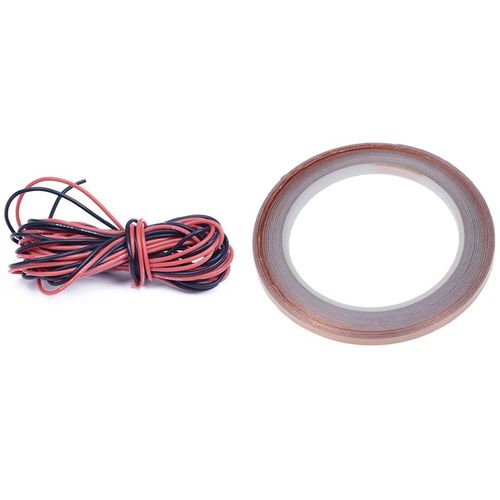 Câble En Caoutchouc De Silicone Awg, Calibre 2X26, Rouge, Noir, Flexible Avec Ruban En Cuivre, 5 Mm (Longueur 50 Pieds) 9109-May14A24666