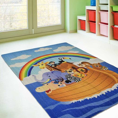 Tapis Enfant, Kilim Reversible 160x230 Fait À La Main Etoile Multicolore