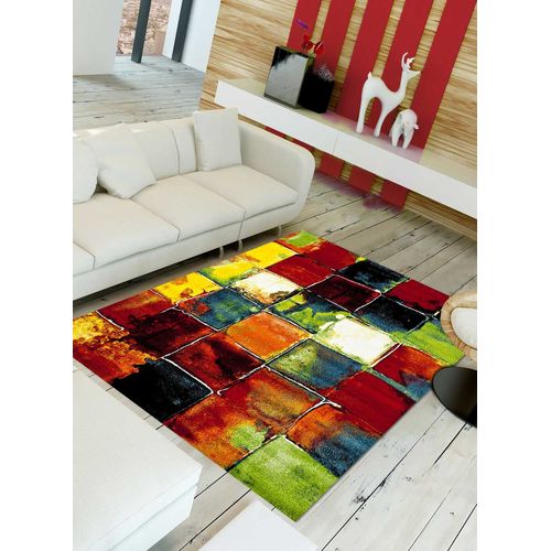 Tapis Chambre 80x150 Tissé Multicolore Rectangle Motif Géométrique Lyn8 Jolia 2
