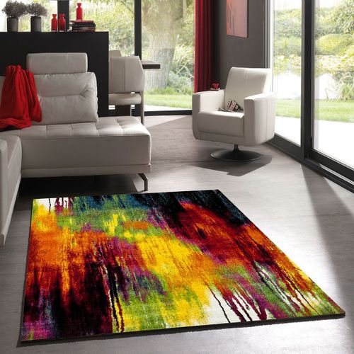 Tapis Chambre 80x150 Tissé Multicolore Rectangle Motif Géométrique Lyn8 Belo 1