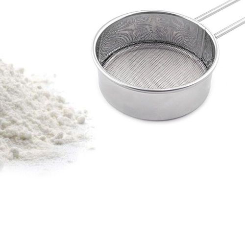 Tamis À Farine En Acier Inoxydable, 11.5x6.5x2.3cm, Filtre À Mailles À Main, Avec Poignée, Peut Être Nettoyé À Plusieurs Reprises, Pour La Cuisson 9109-May14a28963
