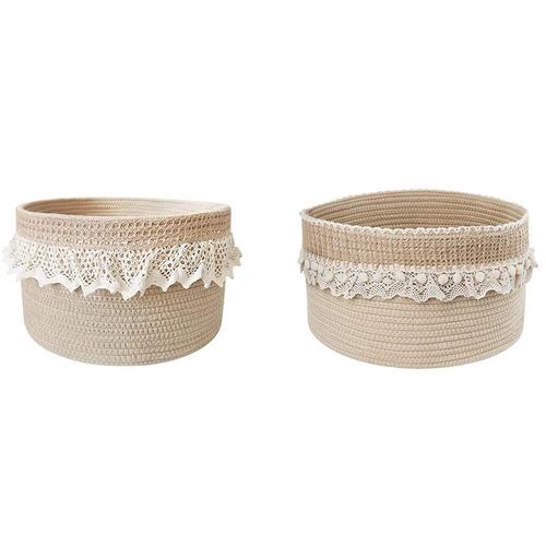 Paniers De Rangement Décoratifs En Corde De Dentelle, Paniers De Rangement Tissés En Corde Pour Étagères, Bacs De Rangement Pour Jouets De Bébé 9109-May14A28148