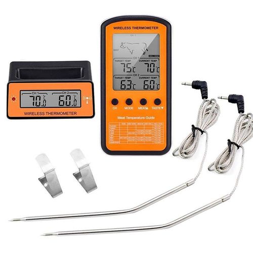 Thermomètre À Viande Avec Télécommande, 2 Sondes, Four De Cuisson Numérique, Bbq, Cuisine, Thermomètre Pour Aliments, Bbq 9109-May14A27891