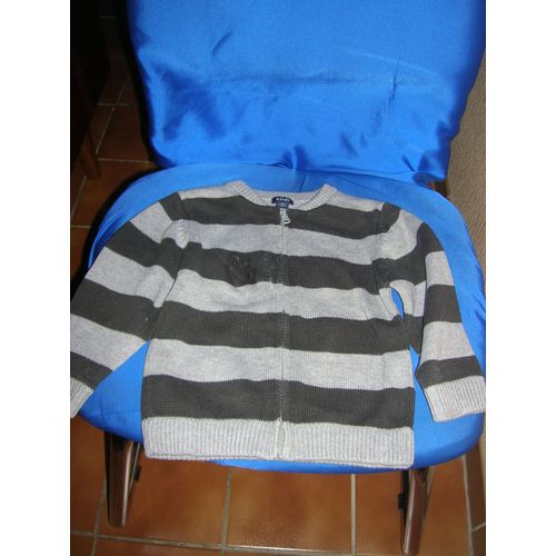 Gilet Manches Longues Zippé Kiabi 18 Mois.