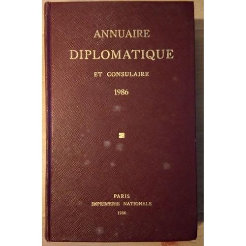 Annuaire Diplomatique Et Consulaire 1986