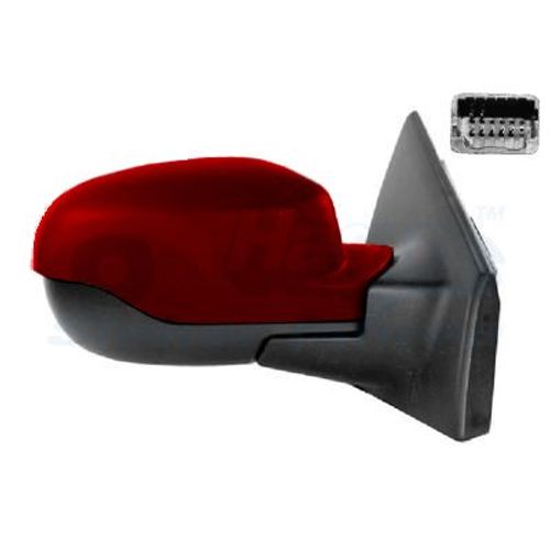 Retroviseur Electrique Droit Rouge Pour Renault Clio Iii 06/09 -