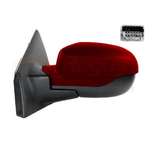 Retroviseur Electrique Gauche Rouge Pour Renault Clio Iii 06/09 -