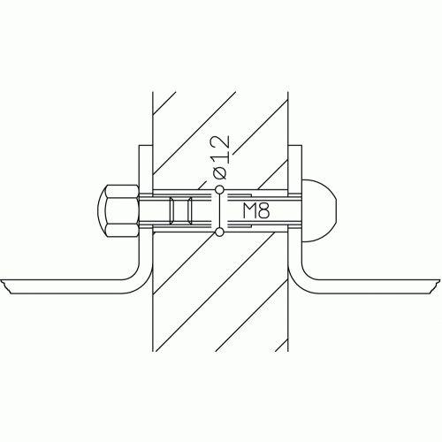 Fixations pour poignées doubles porte battante STG 1222 - 38 à 48 mm NORMBAU