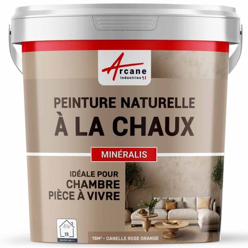 Peinture chaux naturelle : décoration intérieure sans émanation NUANCES MINERALES CHAUX Canelle Rose Orange 15 m² (2.5 kg en 1 couche)